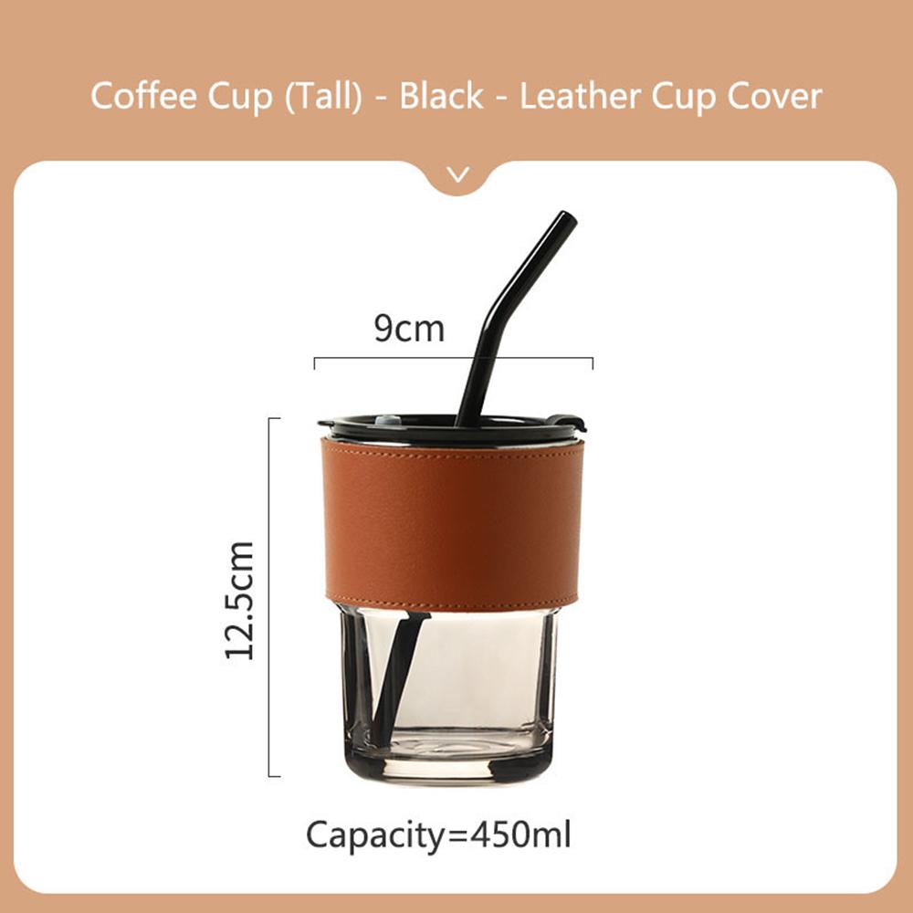 

150-450ml Clear Glass Cup Coffee Mugs Heat Resistant Double Walled Coffee Cups Clear Glasses Cappuccino Mug With Straws 150-450ml