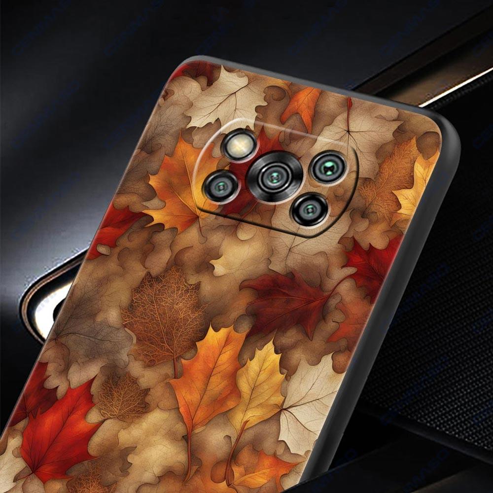 Cartoon Leaf Phone Case Cover for Xiaomi Poco F7 Ultra F6 F5 F4 F3 X6 X5 X4 X3 NFC C51 C55 M4 GT 5G Soft TPU Shell Fundas Capas