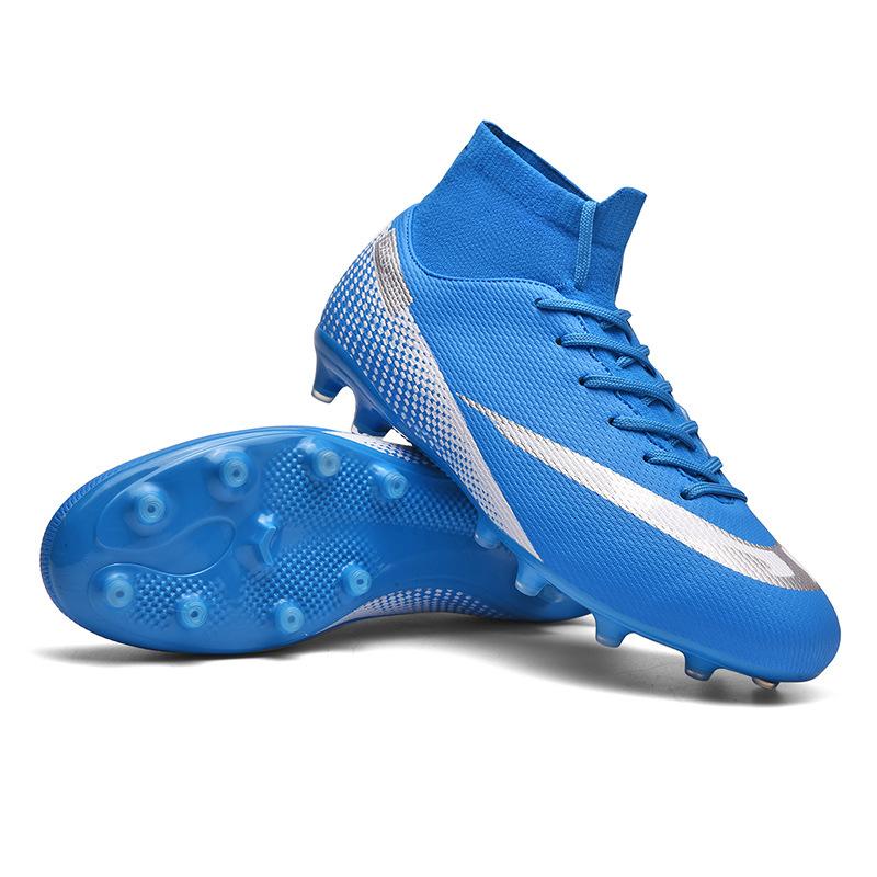 Large size football shoes men's high-top teenage students game training shoes artificial grass long broken nail sports shoes