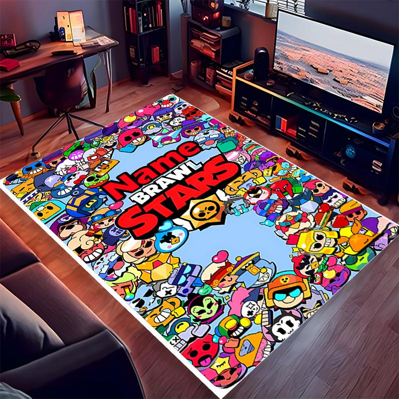 Custom Personalization Brawl Stars Print Area Rug - Soft, Washable Non-Slip Indoor Mat,Living Room,Home&Office Decorative Rug