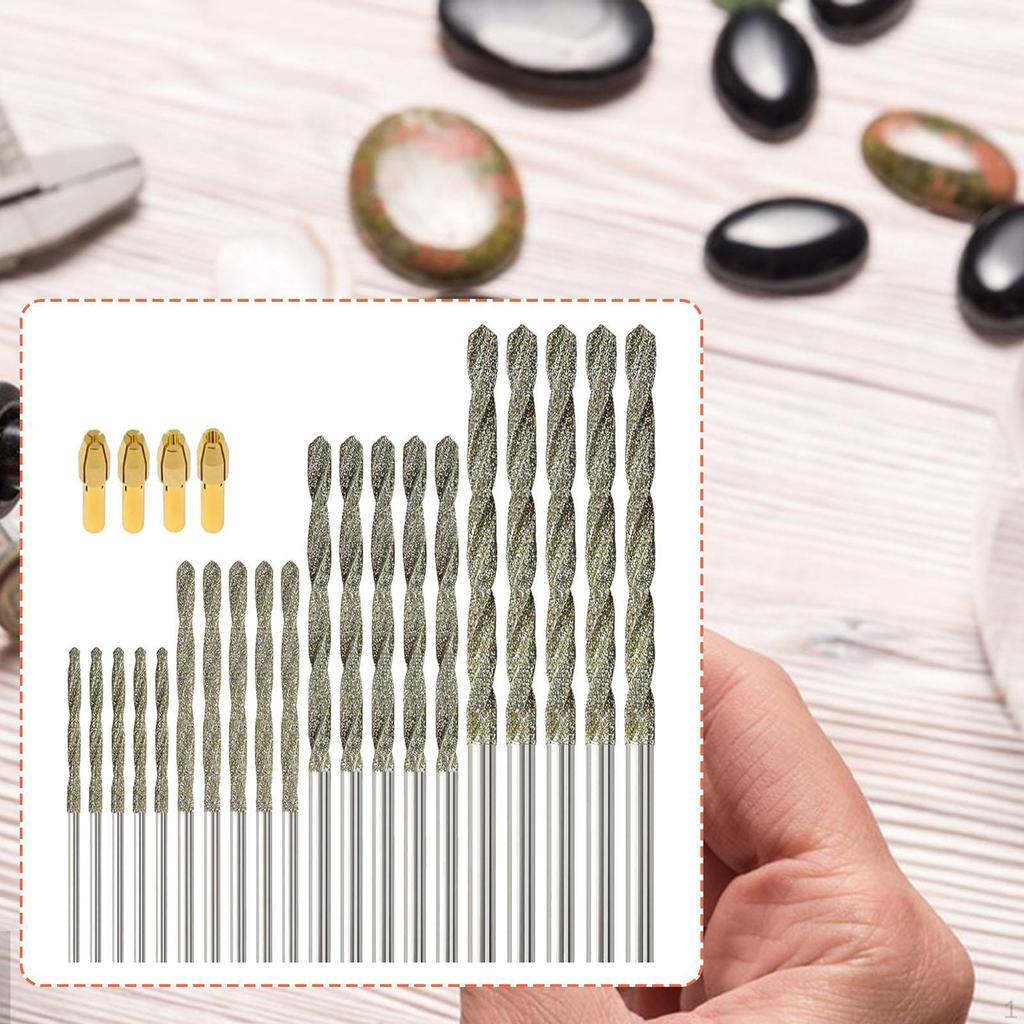 20 Pieces Diamond Drill Bit Rotary Tool Accessories for Stone Glass Ceramic
