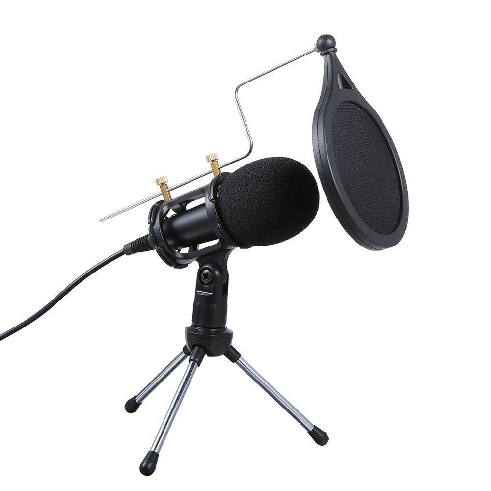 Microfone de Estúdio com Fio Microfone de Karaoke de Alta Sensibilidade Microfone Condensador de Tamanho Mini Streaming