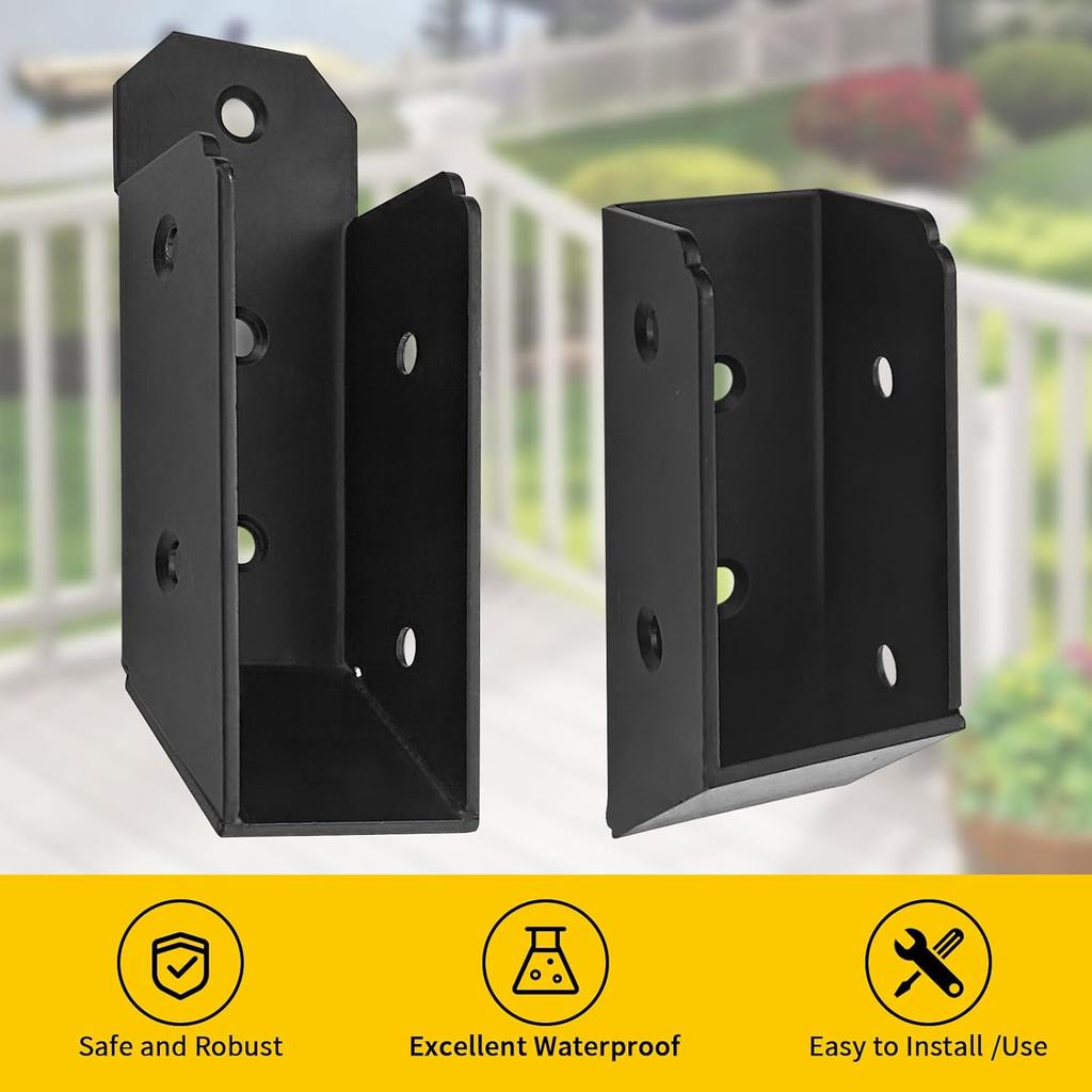 30° Deck Railing Concealed Brackets,DIY Woodwork Concealed-Flange Hanger for 2" X 4”(Actual:1.5" X 3.5") Wood Beam,U-Shaped Slant Joist Hanger