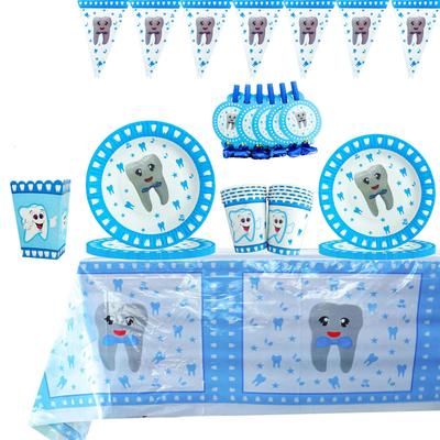 Bluetooth Birthday Party Tableware Set: Plates, Cups, Napkins, Decorations, Tablecloth
