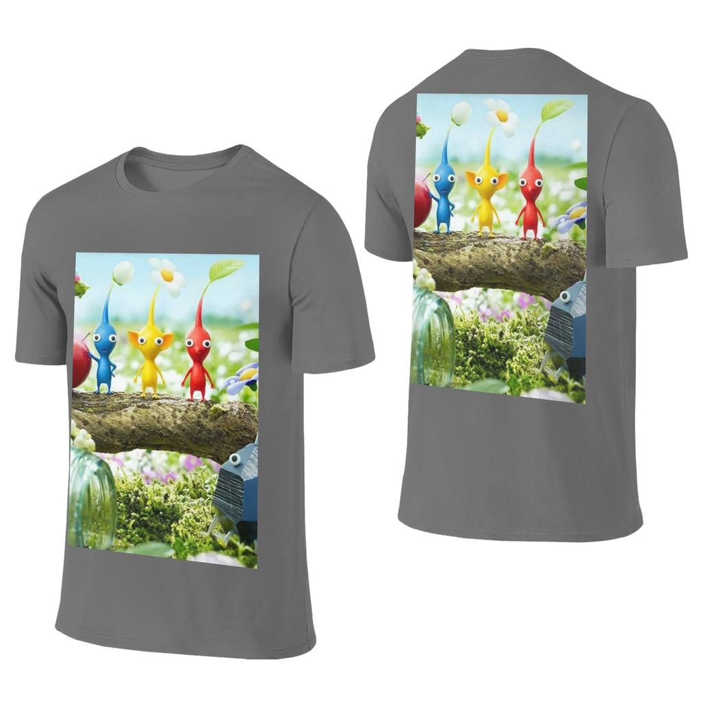100 Cotton Pikmin TShirt Unisexs Double Sided T Shirt Unisex ONeck Summer Shirts Tops S6XL