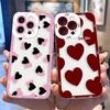 Lovely Love Heart Clear Phone Case For Samsung A03S A03 A04 A05 A05S A06 A7 A11 A10S A12 A13 A14 A15 A16 NOTE 10 20 ULTRA Case
