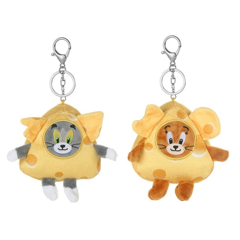 Authentic Tom And Jerry Cheese Plush Doll Pendant Cute Cartoon Tom Cat And Jerry Mouse Bag Decoration Perfect Gift For All Ages