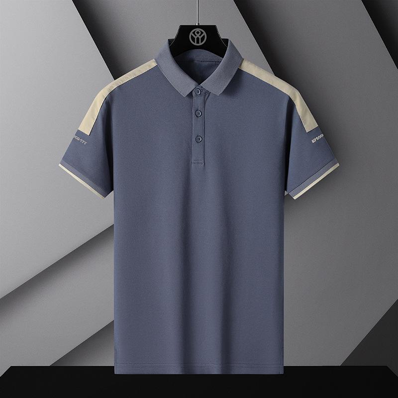 Erkek Yaz Polo Gömlek T-Shirt Iş Rahat Nefes Tee Düz Renk Gevşek Rahat Yaka Kısa Kollu Gömlek
