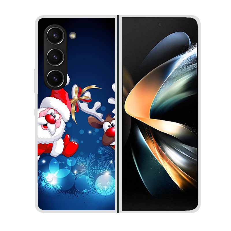 Christmas Cover For Samsung Galaxy Z Fold 5 5G Cases ZFold3 4 2 Clear Plastic Hard Back Cases For Samsung Z Fold 3 Phone Covers
