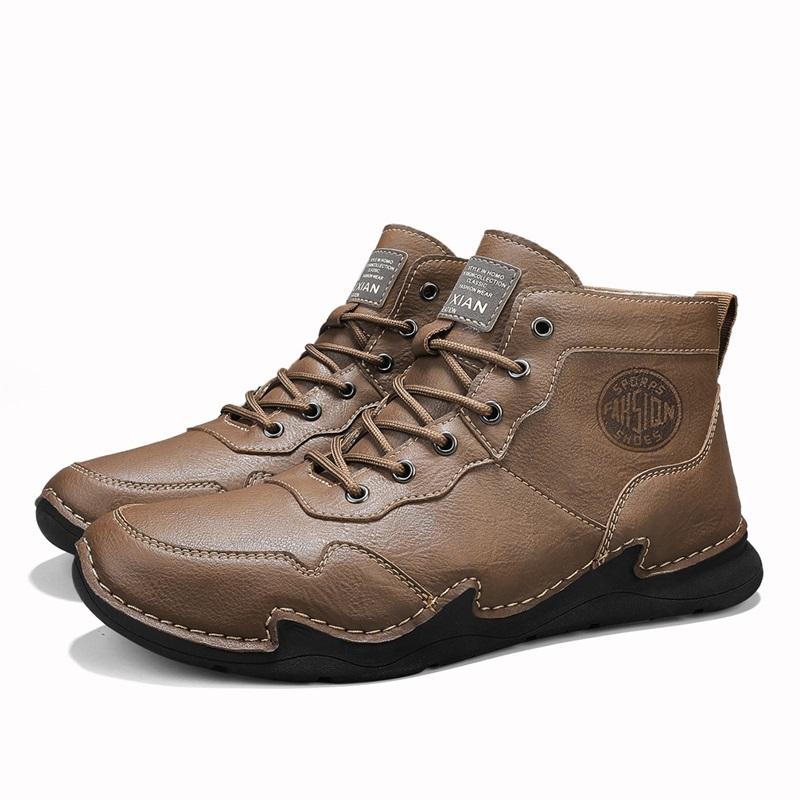 

Высокие повседневные туфли ручной работы большого размера Мужские повседневные туфли из свиной кожи в стиле ретро Повседневные туфли большого размера Легкие ботильоны 46 хаки