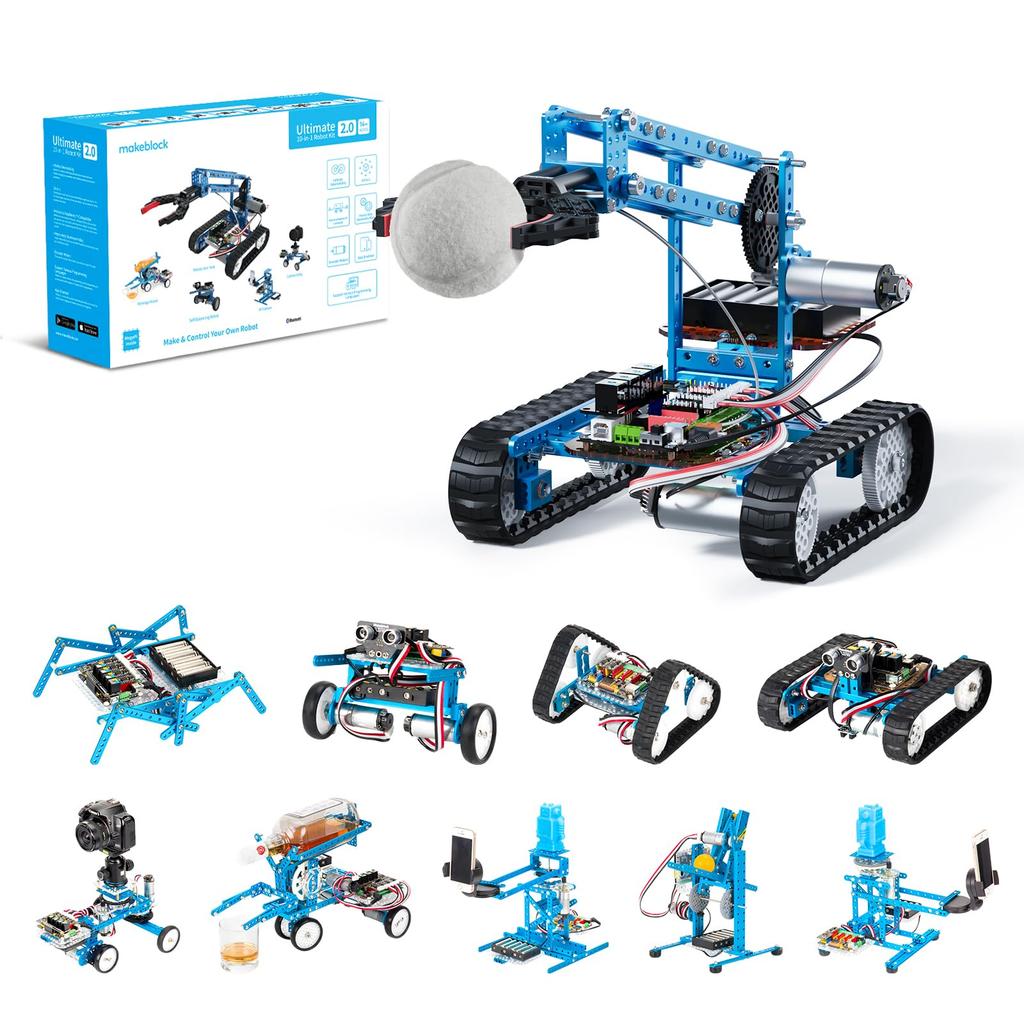 Makeblock mBot Ultimate Robot STEM Education DIY Robot Compatible with Raspberry and Buildable Robot with Remote Programming Toy for Students and