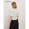 In Stock: Gourcuff Women's Retro Polka Dot Puff Sleeve Waist-Cinched Shirt - 2026 Spring New Arrivals