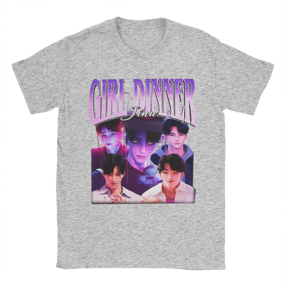 Girl Dinner Jinu Kpop Demon Hunters Villain Male T-Shirt Mens Funny Pure Cotton Women T Shirts Summer Design Oversized Clothing