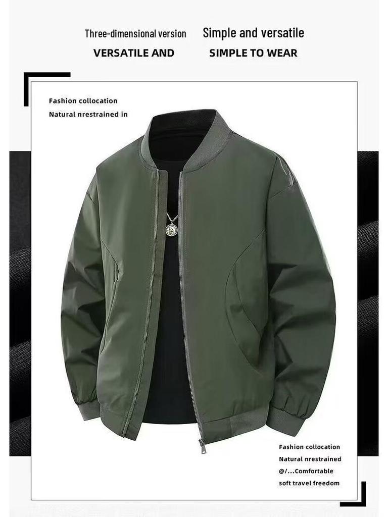Men's American Style Cleanfit Quilted Harrington Bomber Jacket - Stand Collar, Autumn/Winter.
