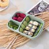 Drei-Fächer Weizenstroh Lunchbox Mikrowellengeschirr Lebensmittel Obstbehälter Lunchbox Picknick Schule Büro Tragbar Bento