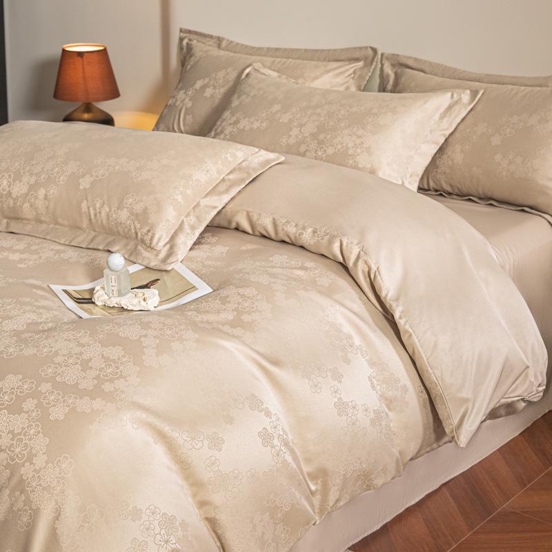 2026 Luxury Silk & Cotton Jacquard Bedding Set - Soft, Skin-Friendly & Comfortable