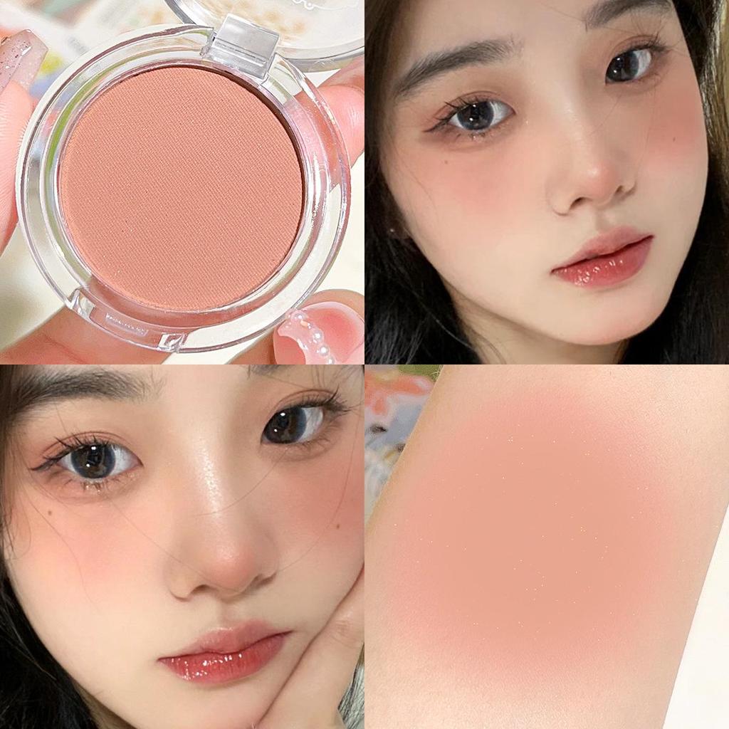Face Blusher Matte Natural Cheek Tint Brighten Face Waterproof Face Contouring Cosmetics Blush Powder Soft Female Makeup 1pcs