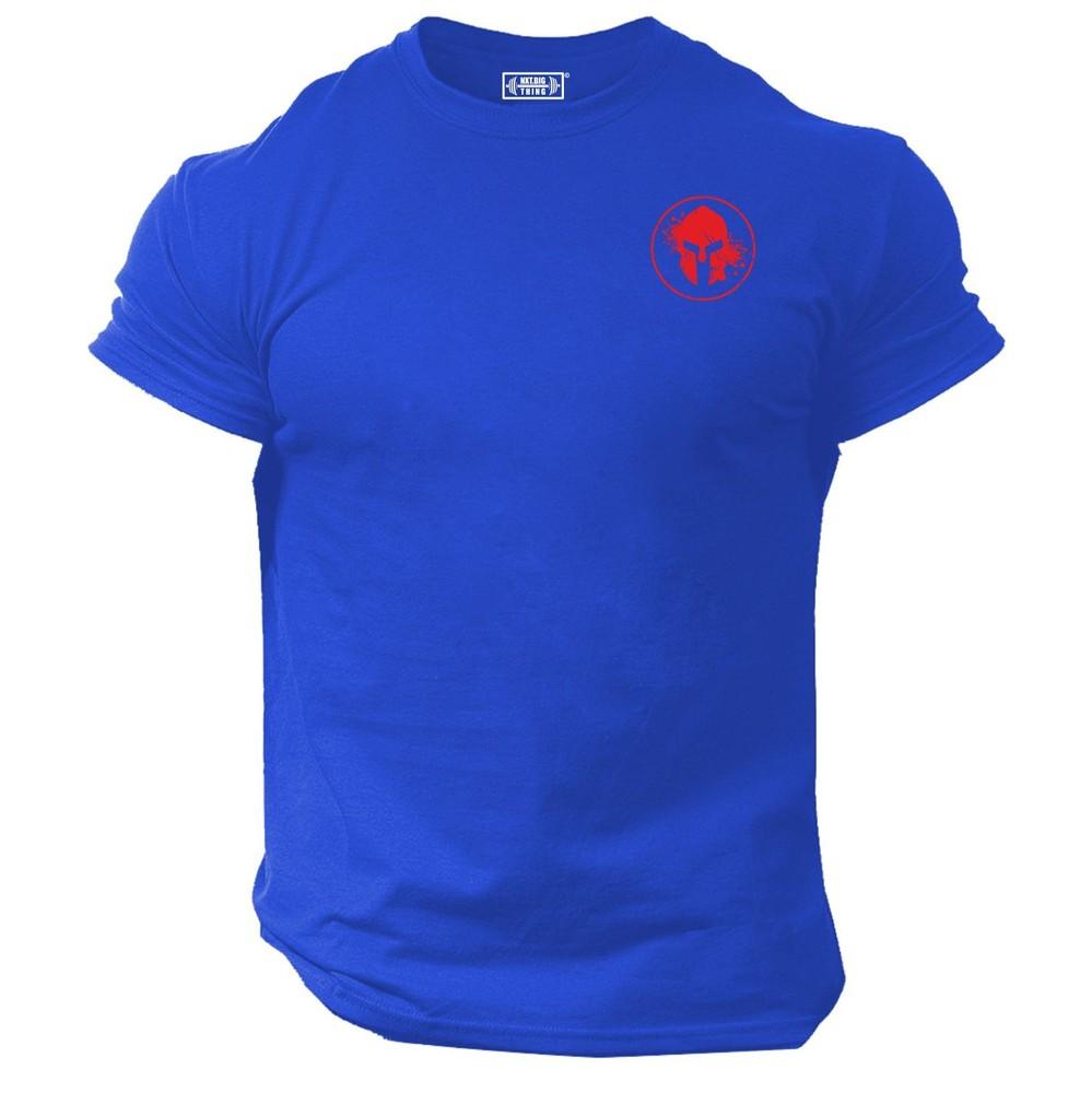 Blood Spartan T Shirt Pocket Gym Clothing Bodybuilding Training Workout Mma Top