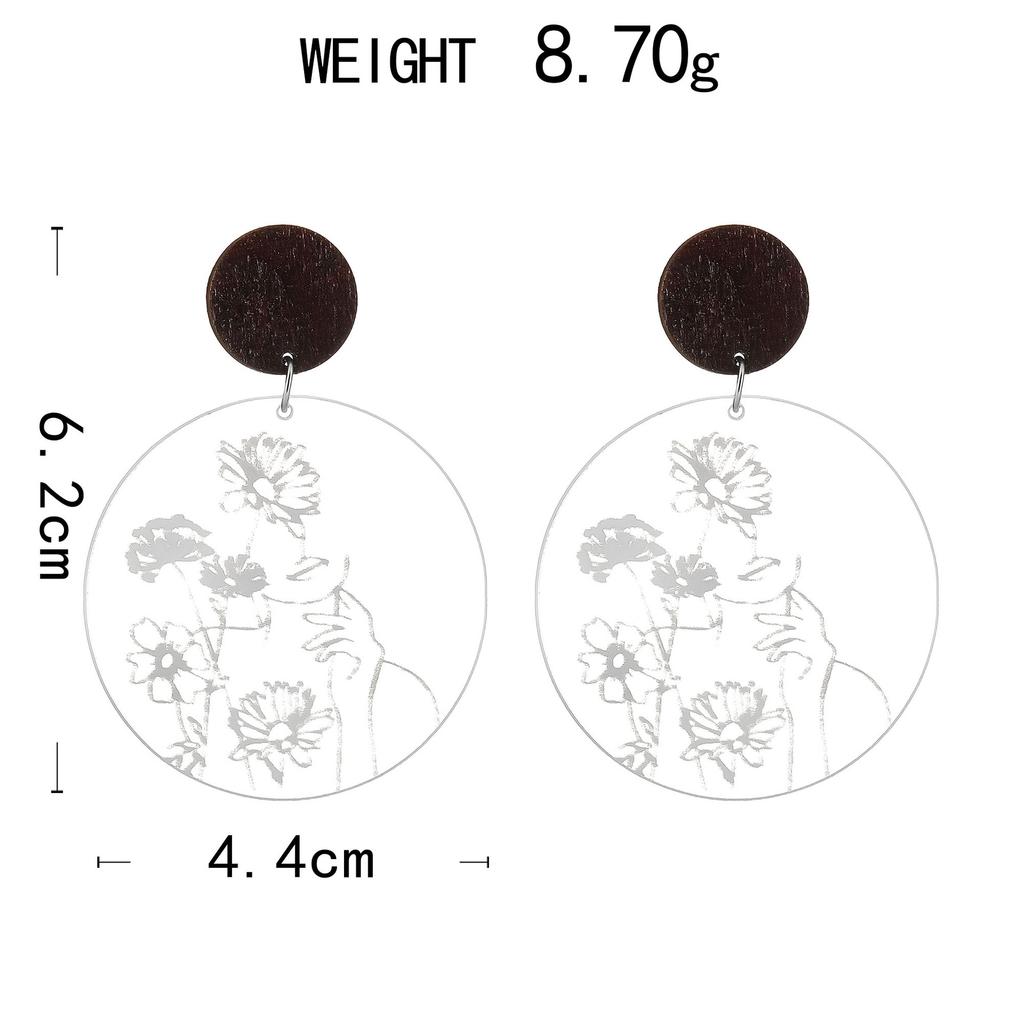 Kvinner Frisk Skogstil Blomstermønster Gjennomsiktig Akryl Øredråpe Øredobb