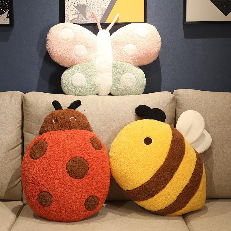 Mignonne Abeille Papillon Coccinelle Peluche Poupée Oreiller Coussin Pour Cadeau Enfants Et Décoration Chambre