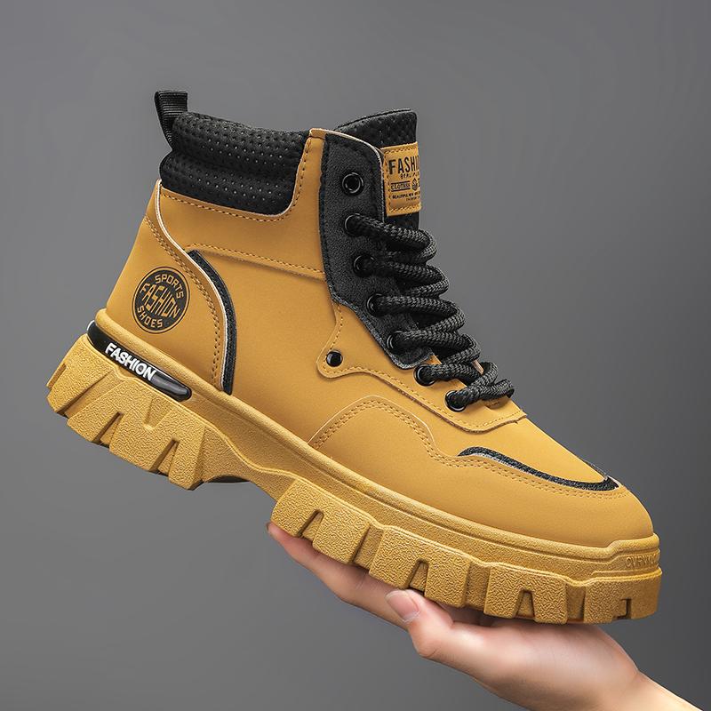 Fashion Men Boots Winter High Top Work Boots Breathable Comfortale Men Ankle Boots No-slip Mens Casual Shoes Walking Sneakers