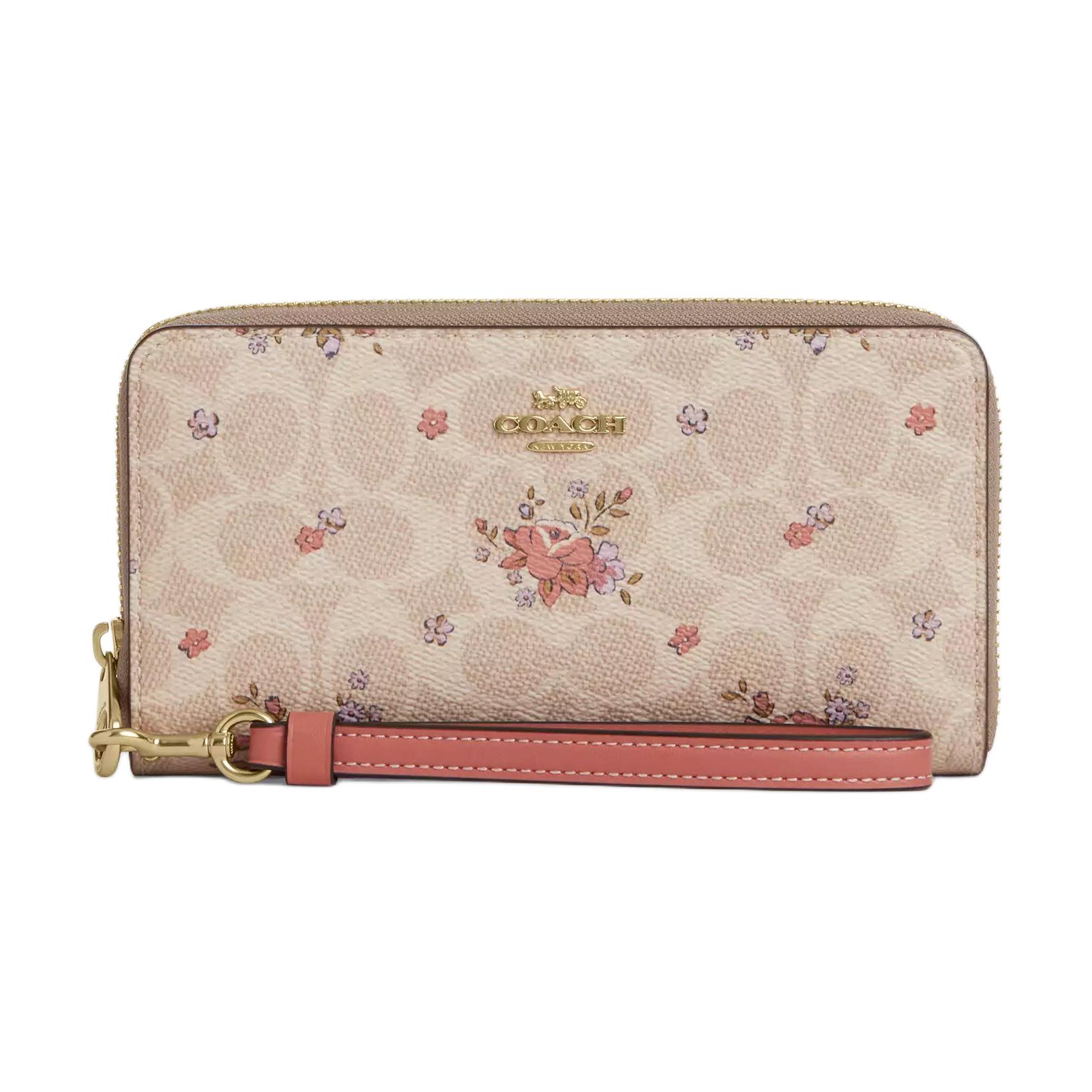 

Новый кошелек COACH на молнии из канвы с покрытием, маленький, женский, бежевый CAO88-IMSAS 19.1*2.5*9.9CM