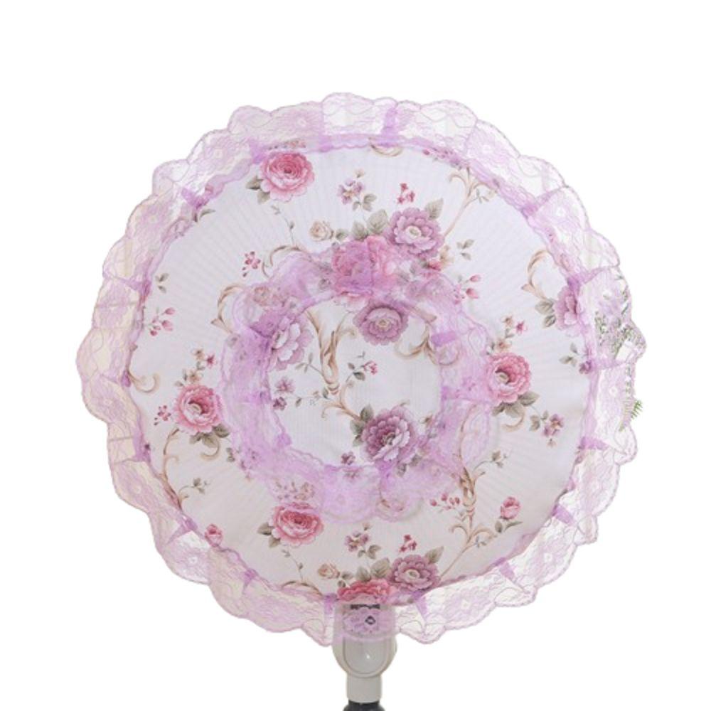 All-inclusive Fan Dust Cover Round Floral Floor Fan Covers Protective Dust Cover Bedroom