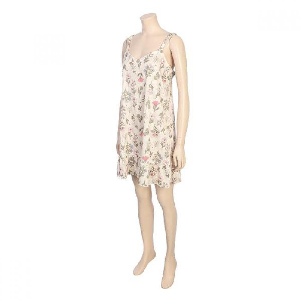 Barbara Beige Flower Modal Tank Dress  Ggw1033 
