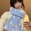 Cute little star scarf women's autumn and winter warm and cold-proof thickened imitation cashmere versatile Korean version of age-reducing knitted sca