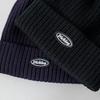 Dickies CALIF Ribbed Knit Cap with Logo Patch, Unisex Acrylic Beanie, Solid Color, Black Patch, for Snowboarding, Men's and Women's