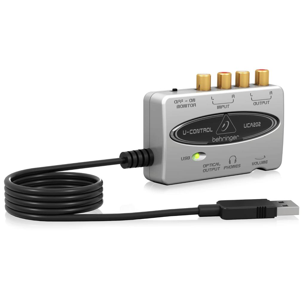 Behringer U-CONTROL 2-input, 2-output USB Audio Interface with Digital Output, White, UCA202