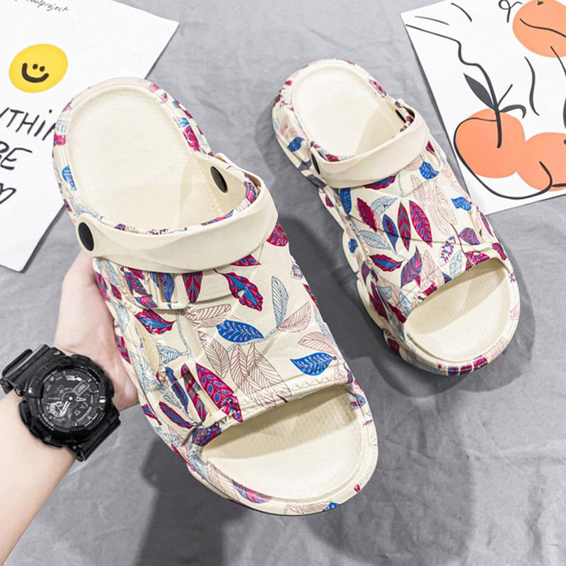 fashion Men Thick Platform Slippers Fashion Beach Sandals Man Slipper Anti-Slip Sandals Flip Flops Male Casual Indoor Dual-purpose Shoes