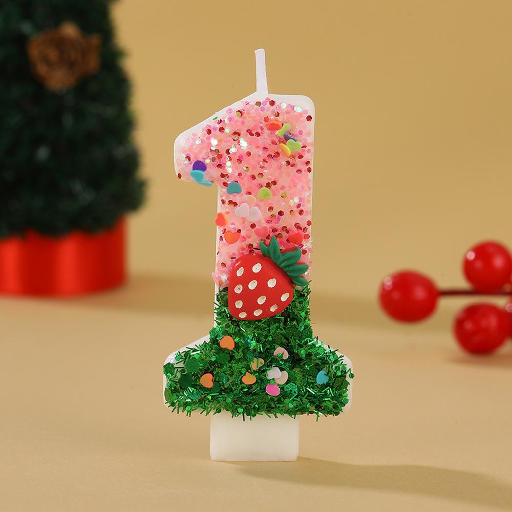 Strawberry-Shaped Birthday Cake Candles: Cute & Creative Number Decorations for Parties