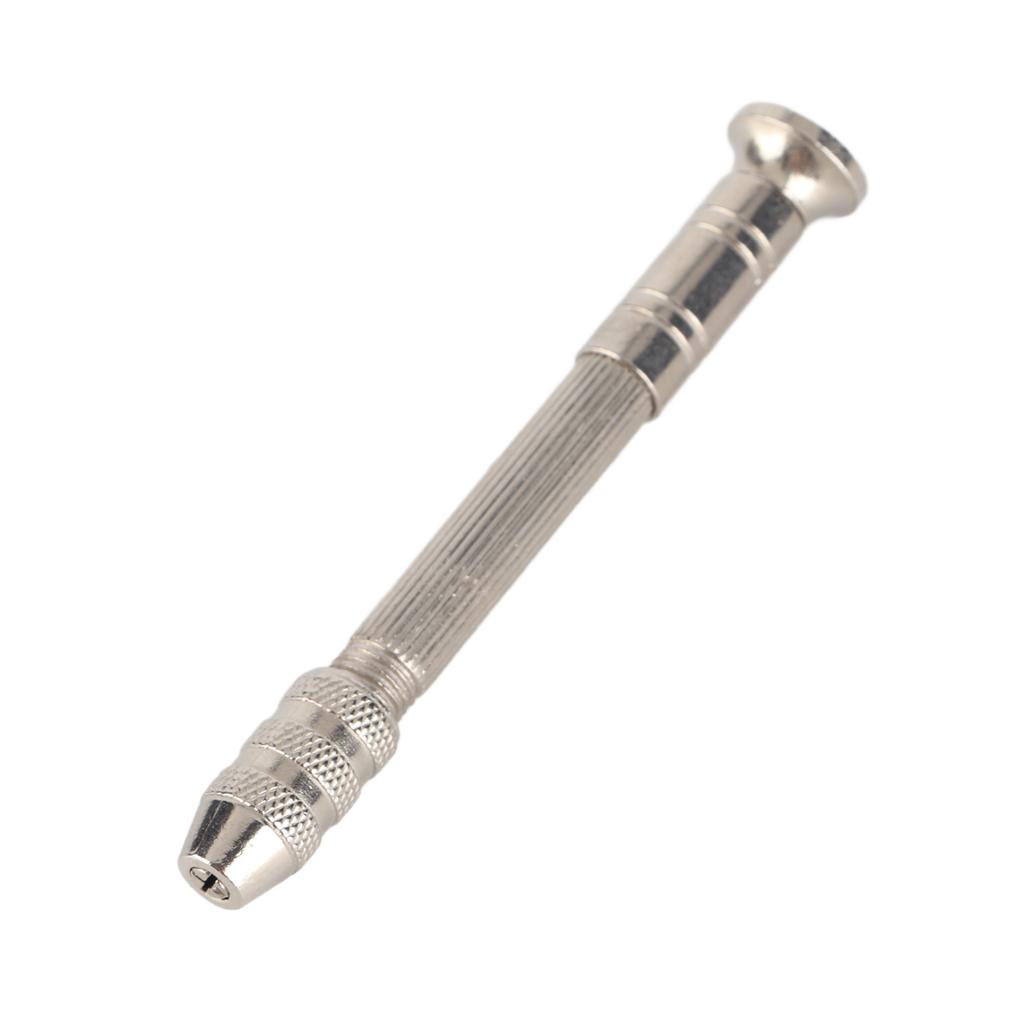 Silver Color Hand Twist Drill With 10 HHS Drill Bits Drilling Tool for PCB Watch Repair