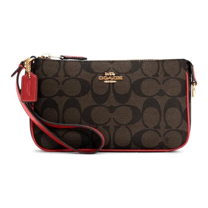 

Coach Nolita 19 Classic Monogram Canvas And Leather Mahjong Wristlet Shoulder Handbag Women handbags Dark-Brown C3308-IMRVQ Basic Set (Bag+Dust Bag)