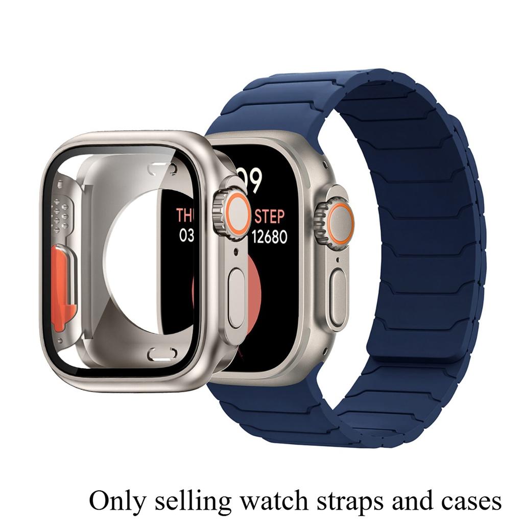 Case+Band For Apple Watch 41 40 44 45 42 46mm Magnetic Strap Screen Protector For Iwatch Series 11 10 987 SE 654 Change To Ultra