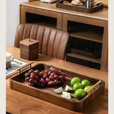 Vintage Massivholz Tablett Handgefertigtes Holz Serviertablett Küche Esstisch Kuchenplatte Aufbewahrungs-Organizer Obst Gemüse Tablett