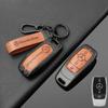 Alloy Leather Car Smart Key Case Cover Protection Shell For Mercedes Benz C E S GLC W205 W213 X253 W222 W166 W176 W246 Keychain QT1