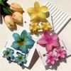 Juego de 3 pinzas para el pelo con diseño de cangrejo y flores hawaianas, con degradado de tiburón, para mujer, accesorios para el cabello, horquillas para niña.