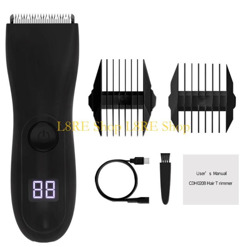 L8RE Electric Groin & Body Hair Trimmer for Men Waterproof Pubic Hair Trimmer for Men Rechargeable Groomer Trimmer Shaver