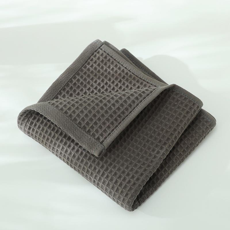 

Class A Japanese-Style Pure Cotton Waffle Towel - Absorbent & Quick-Drying Honeycomb Hand Towel 34*74 cm темно-сірий