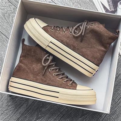2025 Frühling Neue Herrenschuhe Mode Dicksohlige Erhöhte Canvas Board Schuhe Retro Vielseitige High Top Freizeit Sportschuhe