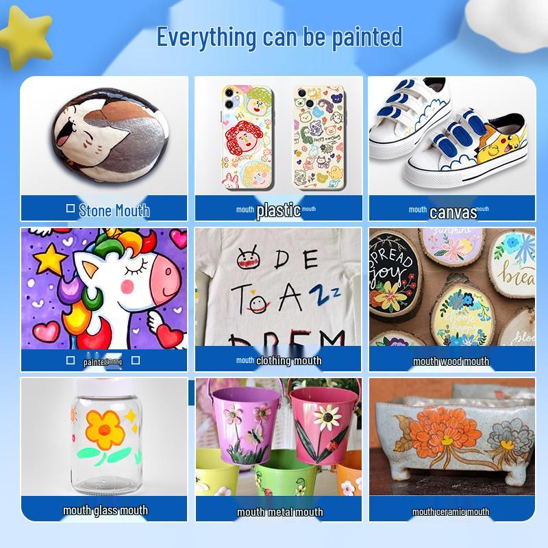 36-Color Waterproof & Washable Acrylic Marker Pens for Elementary Students: Opaque, Stackable, and Ideal for Children's Art Projects