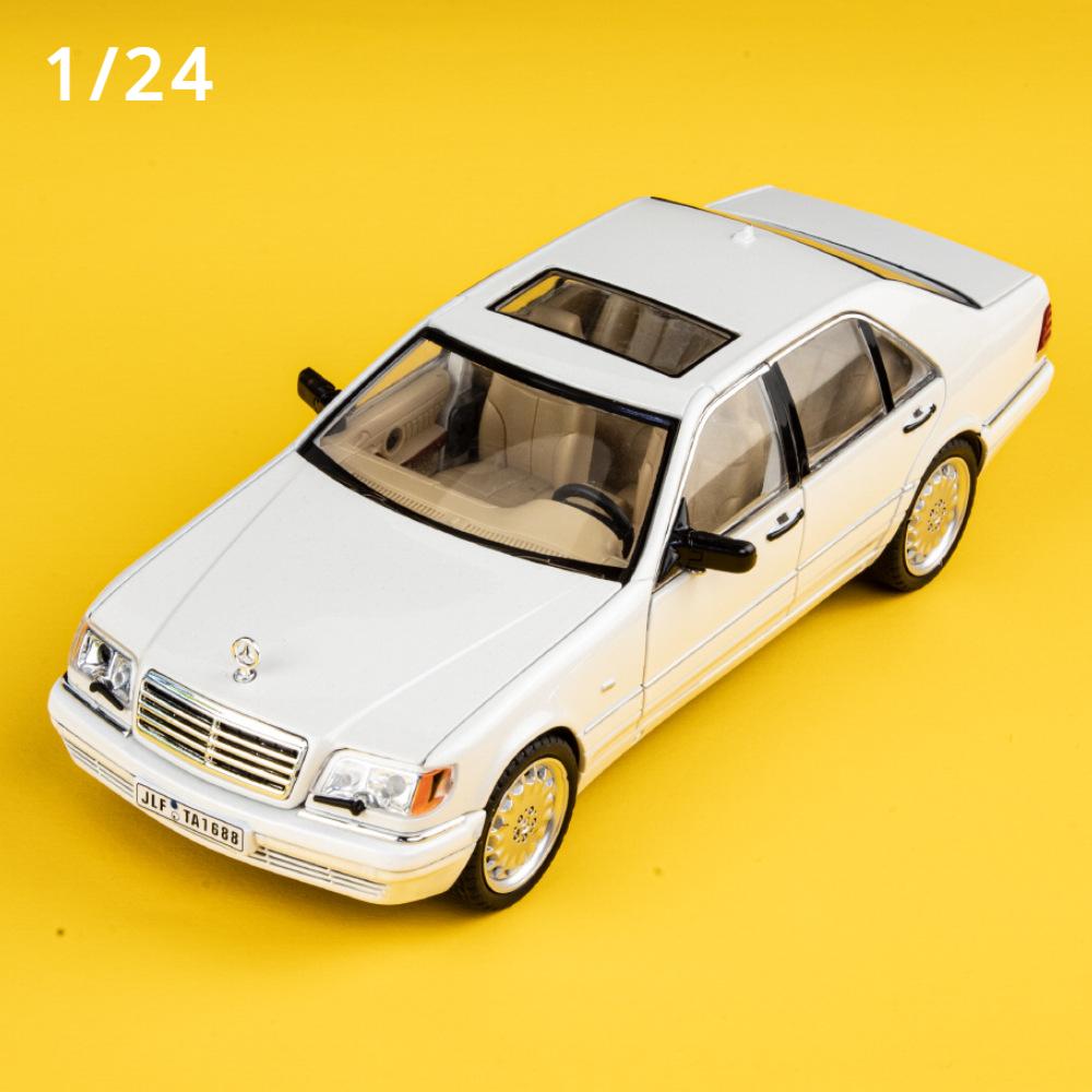 

1:24 Mercedes-Benz W140 320SEL Высокодетализированная литая металлическая модель автомобиля со звуком и светом, модель из сплава, детские игрушки, коллекция, подарки