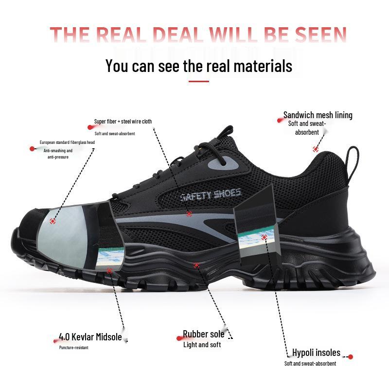 Insulated 10KV Men's Lightweight Safety Shoes: Anti-smash, Anti-puncture, Protective Electrician Footwear