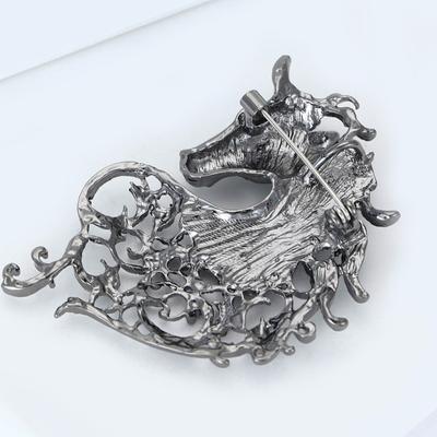 2er/4er Pack Stilvolle Pferdekopfbroschen Eleganter Legierungsschmuck für Damen Herren Modeaccessoires Geschenkset