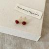 Simple And Compact Ankara Red Zircon Pearl Stud Earrings Women'S French Retro Elegant Fashion Versatile Earrings