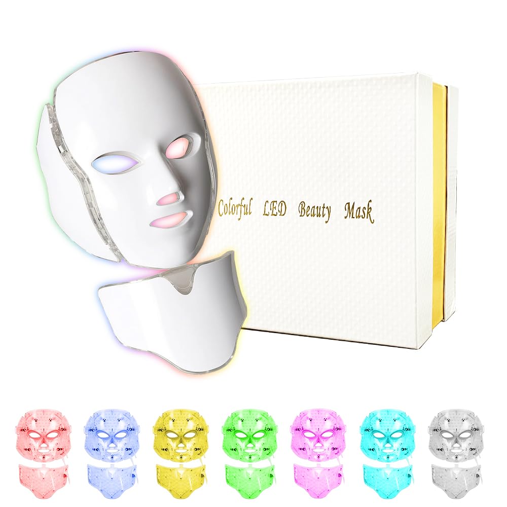 7-Color LED Face & Neck Mask — Portable Skin Firming & Brightening