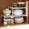 Freestanding Kitchen Spice Rack Tiered Storage Organizer Non-Drill Metal Shelf Countertop Or Floor Use