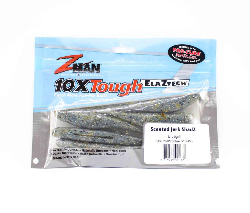 Zman Soft Lure Jerk ShadZ Scented 5 Inch 5/Pack Bluegill (1836)